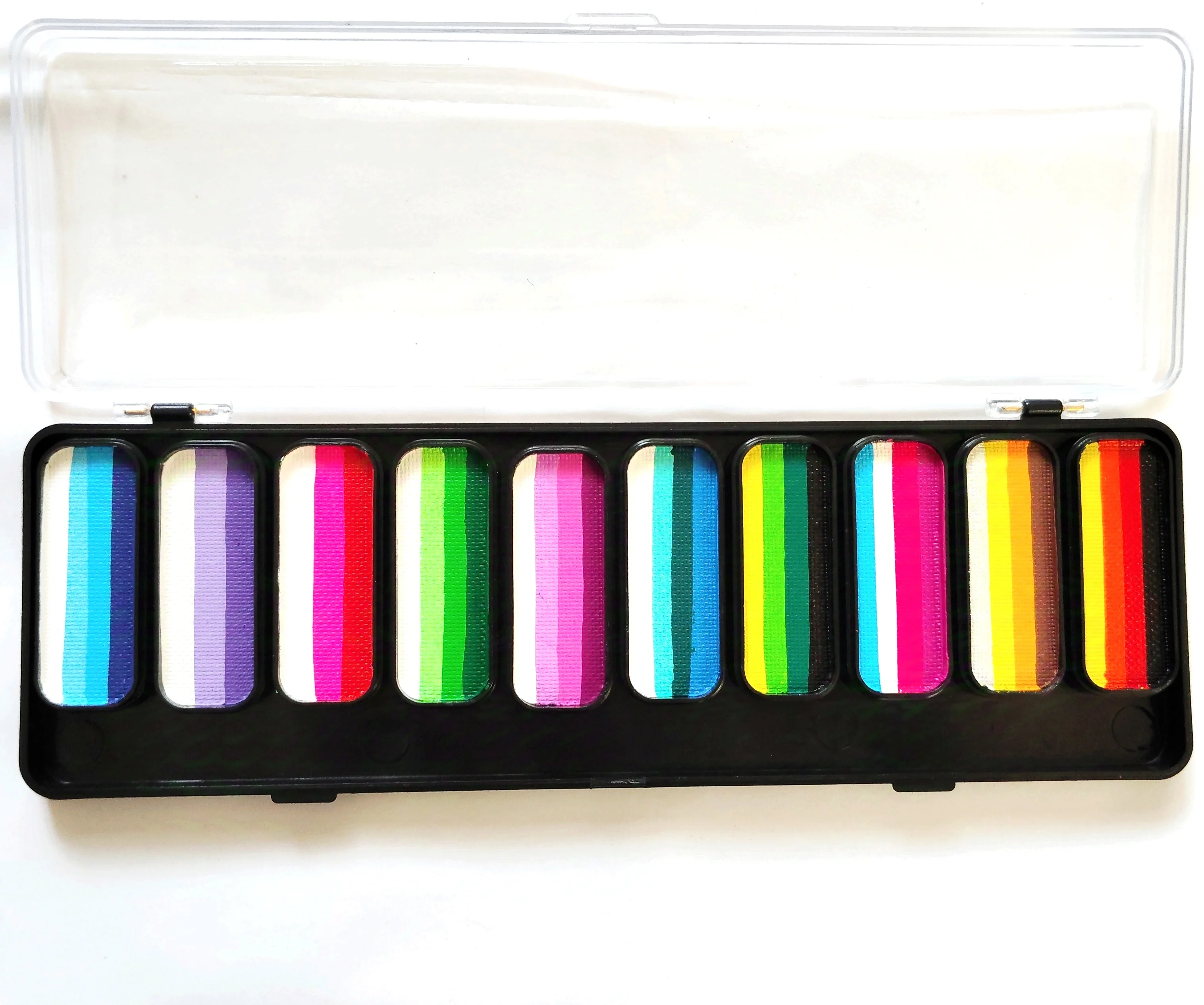 Nieuwe 10 Split Liners Pallet Water Geactiveerd Bodypainting Regenboogkleuren Hydroverf Palet