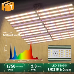 Luz LED de cultivo de espectro completo, lámpara de alto brillo de 1100W, plantas de interior, invernadero hidropónico, iluminación de crecimiento de flores vegetales