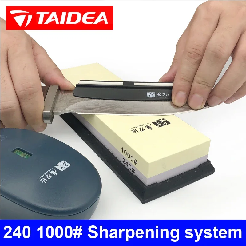 GRINDER 240 1000# Sharpening stone professional kitchen Whetstone Set sharpening systemm grinder tool knife sharpener TAIDEA