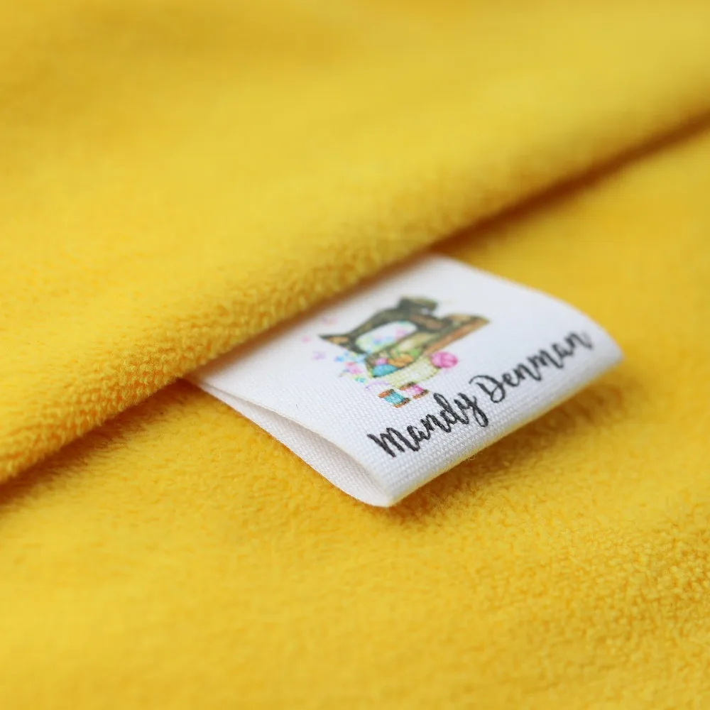 Custom Clothing Labels - Personalized Brand , Organic Cotton Ribbon Labels , Logo or Text,  Sewing Labels (FR380)