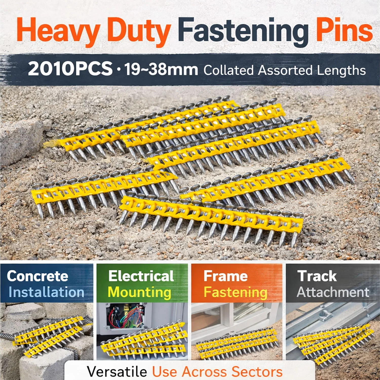 High Volume Drive Pins 2010PCS 3mm Shank 19–38mm Collated Compatible with DCN890 Nailer