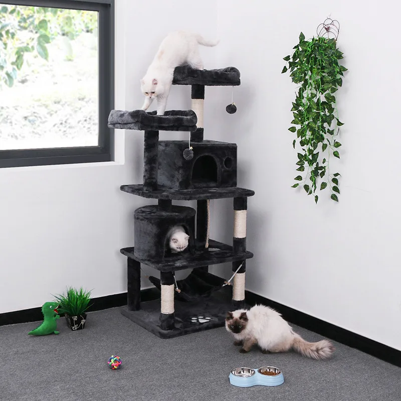

Manufacturer Wholesale Grey Beige Brown Stable Tower Scratcher Tree Cat Condo