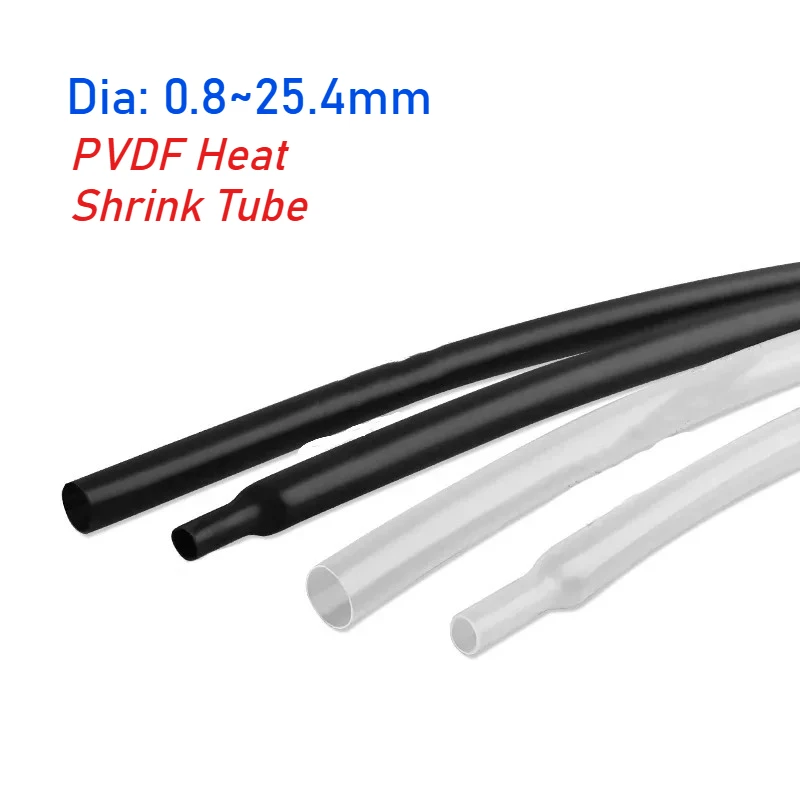 Термоусадочная трубка из ПВДФ 2:1 для проводов, полутвердый внутренний диаметр 0,8 ~ 25,4 мм, черная прозрачная термоусадочная трубка для электрических кабелей, обертка для корпуса Термоусадочная трубка из ПВДФ 2:1 для проводов, полутвердый внутренний диаметр 0,8 ~ 25,4 мм, черная прозрачная термоусадочная трубка для электрических кабелей, обертка для корпуса