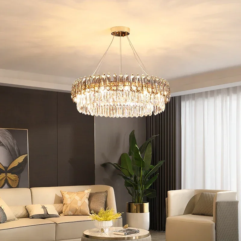 Nordic LED Crystal Chandeliers Gold Luxury Lighting Dining Room Living Room Bedroom Kitchen Island