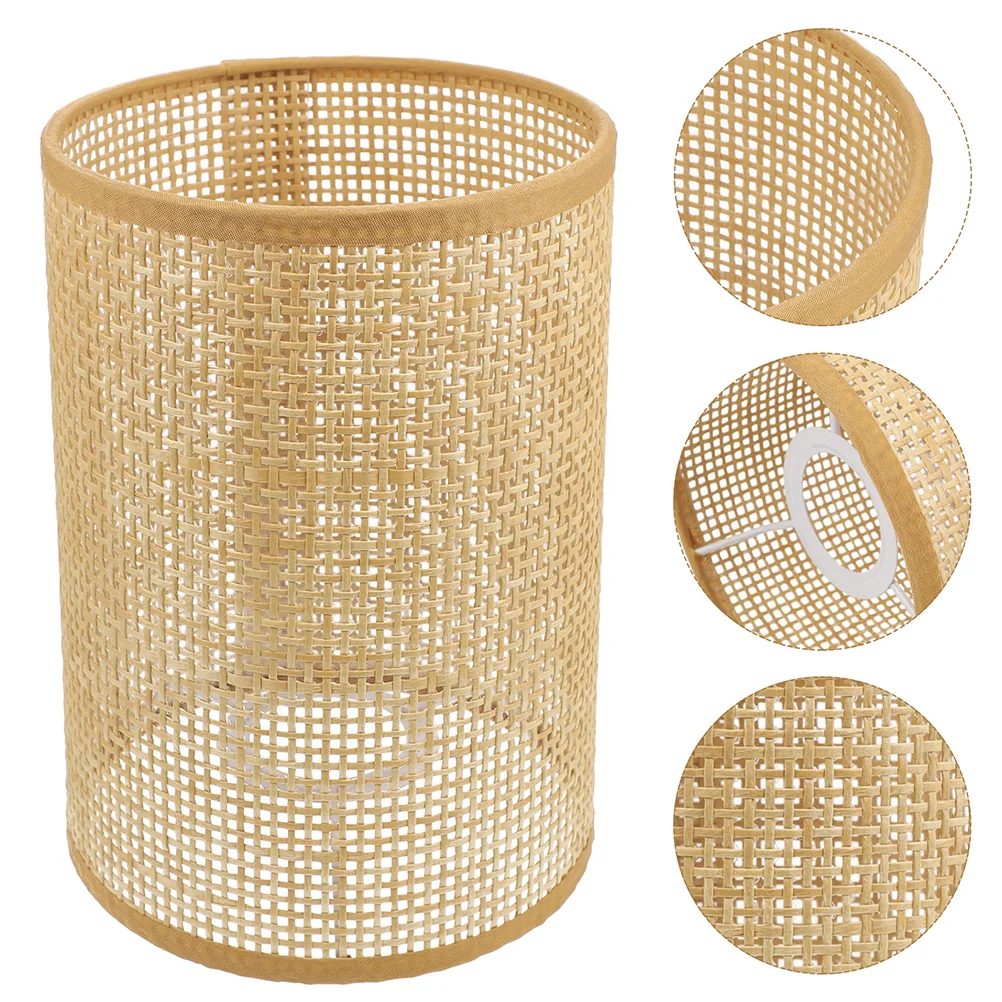 2 Pcs Lamp Shades for Table Lamps Hanging Woven Pendant Light Lampshades Country Rural Rattan Rustic Ceiling Covers Replacement