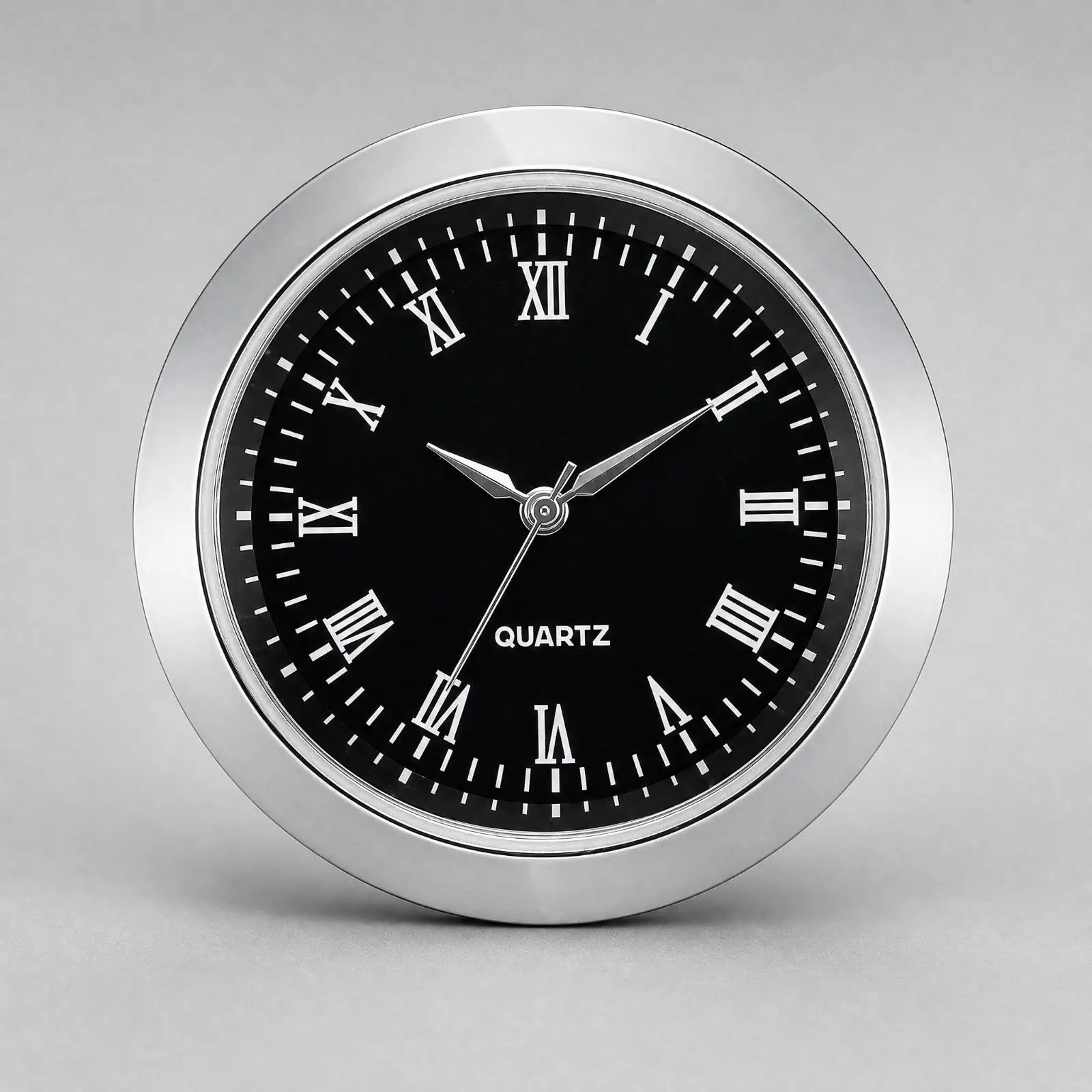 Thin Quartz Clock Insert Metal Case Roman Style Dial with Hour Minute Second Hands for Clock Replacement