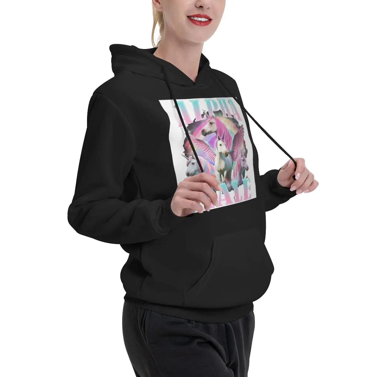 Alpha Mannelijke Eenhoorn Grappige Meme Paar Hoodies Mannen Vrouwen Casual Sweatshirt Hip Hop Lange Mouw Streetwear Herfst Winter