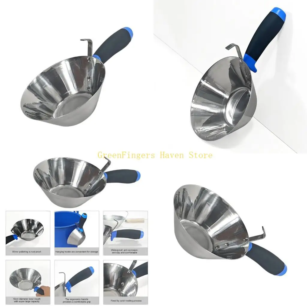 f68d-特大-18-センチメートルセメント石膏ミキサーボウル防錆人間工学に基づいたハンドルきれいに簡単