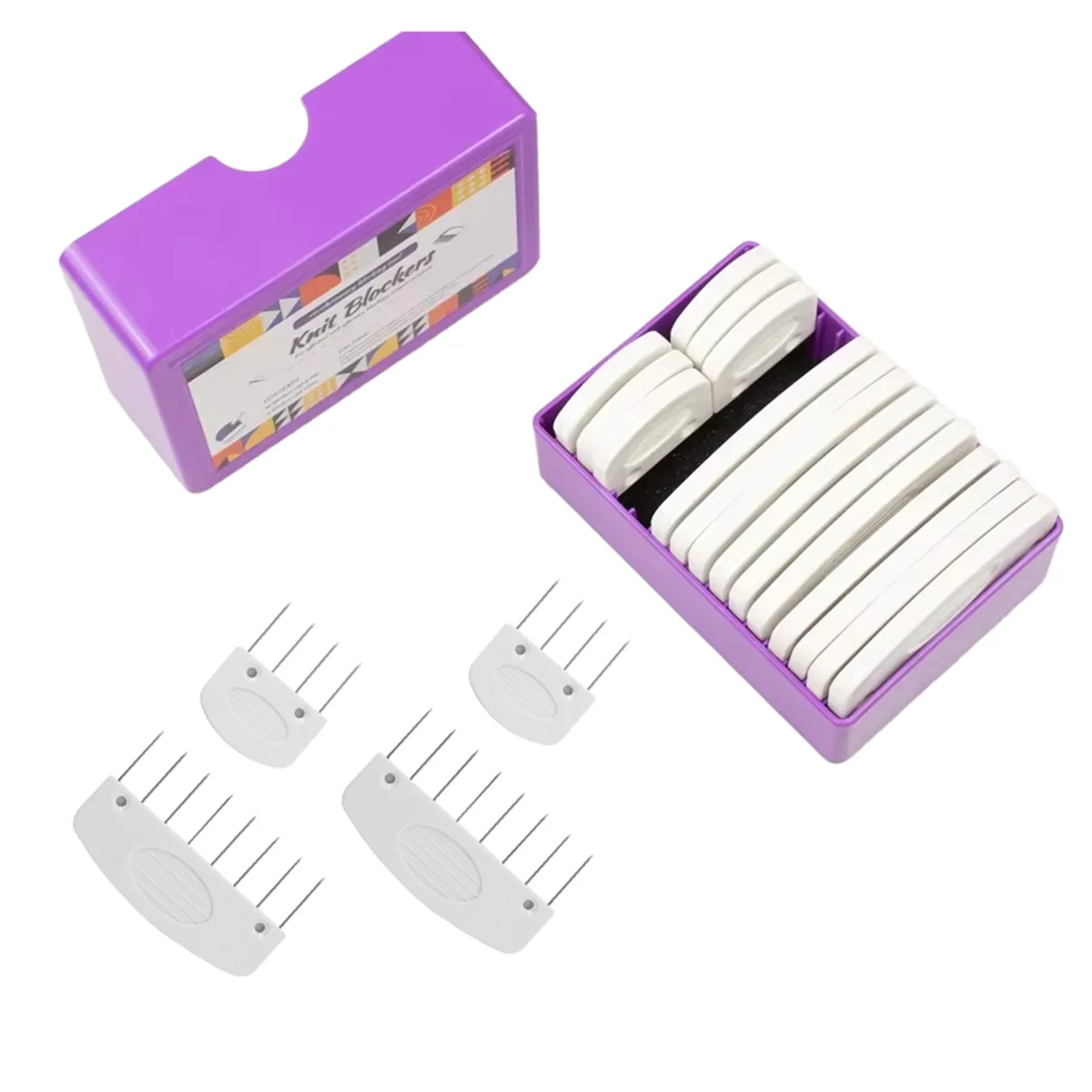 ABXHH 20 قطعة مجموعة حاصرات متماسكة الفولاذ المقاوم للصدأ الحياكة حجب أمشاط ودبوس مع 2 أحجام DIY بها بنفسك لوازم الحياكة متماسكة