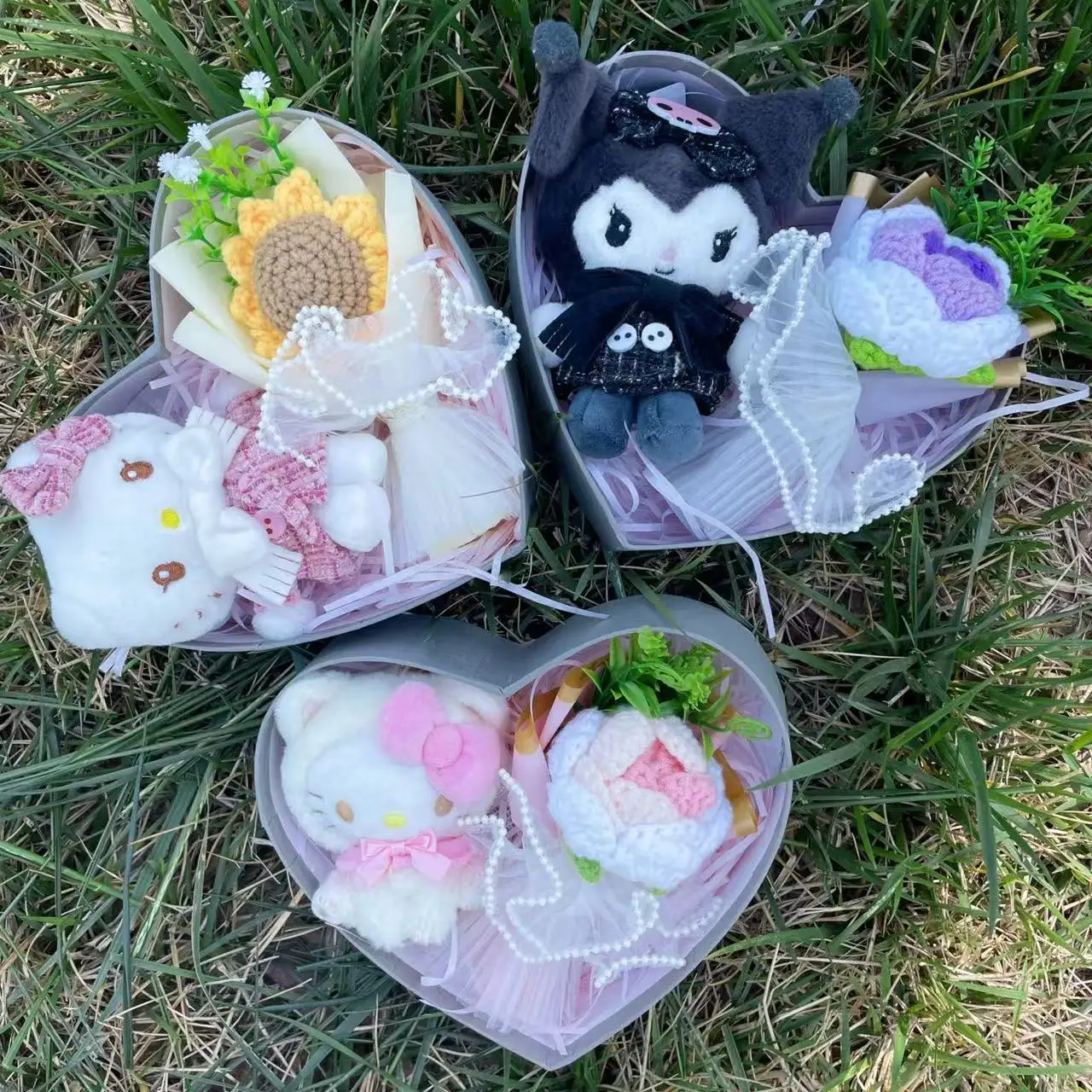 การ์ตูน My Melody Kuromi Cinnamoroll KT ตุ๊กตาแมวตุ๊กตาหัวใจของขวัญกล่องวาเลนไทน์คริสต์มาสวันเกิดของขวัญสําเร็จการศึกษา