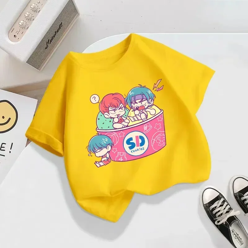 2025 ملابس عصرية جديدة للأطفال سلام دنك ماستر تي شيرت الاطفال الكرتون تي شيرت مطبوع الفتيان تي شيرت الفتيات