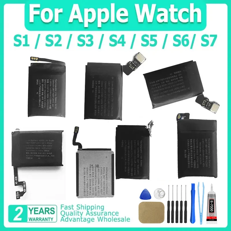 New Replacement Battery For Apple Watch Series SE 7 6 5 4 3 2 1 Bateria For IWatch S1 S2 S3 LTE S4 S5 S6 S7 38/40/41/42/44/45/4