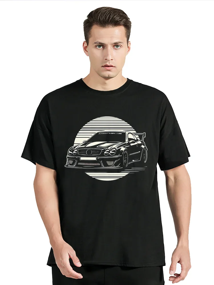 T-Shirt Vintage à Col Rond pour Homme, en Coton, Imprimé de Voiture de Rallye, Hip Hop, à la Mode, d'Été