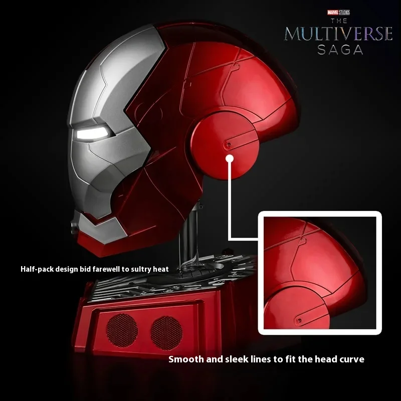 Hot 60cm Iron Man 1:1 Cosplay Helmet Marvel Avengers Light Led Ironman Mask Action Figure Model Toy Kids Adult Birthday Boy Gift