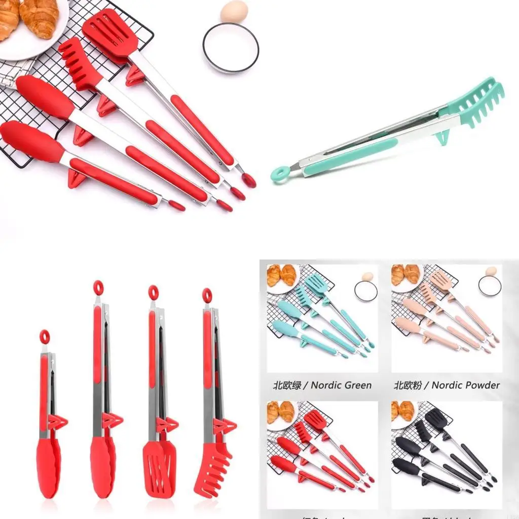 F19B Kitchen Tongs Barbecue BBQ Pasta Spaghetti Clip Tool for Cooking Grilling
