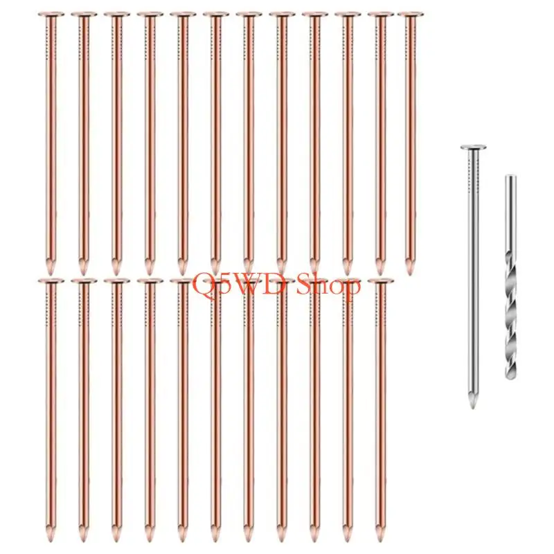 Q5WD 25Pcs Copper Nails Tree Stump Killers Bulk Stump Removal Spikes Hardware Nails