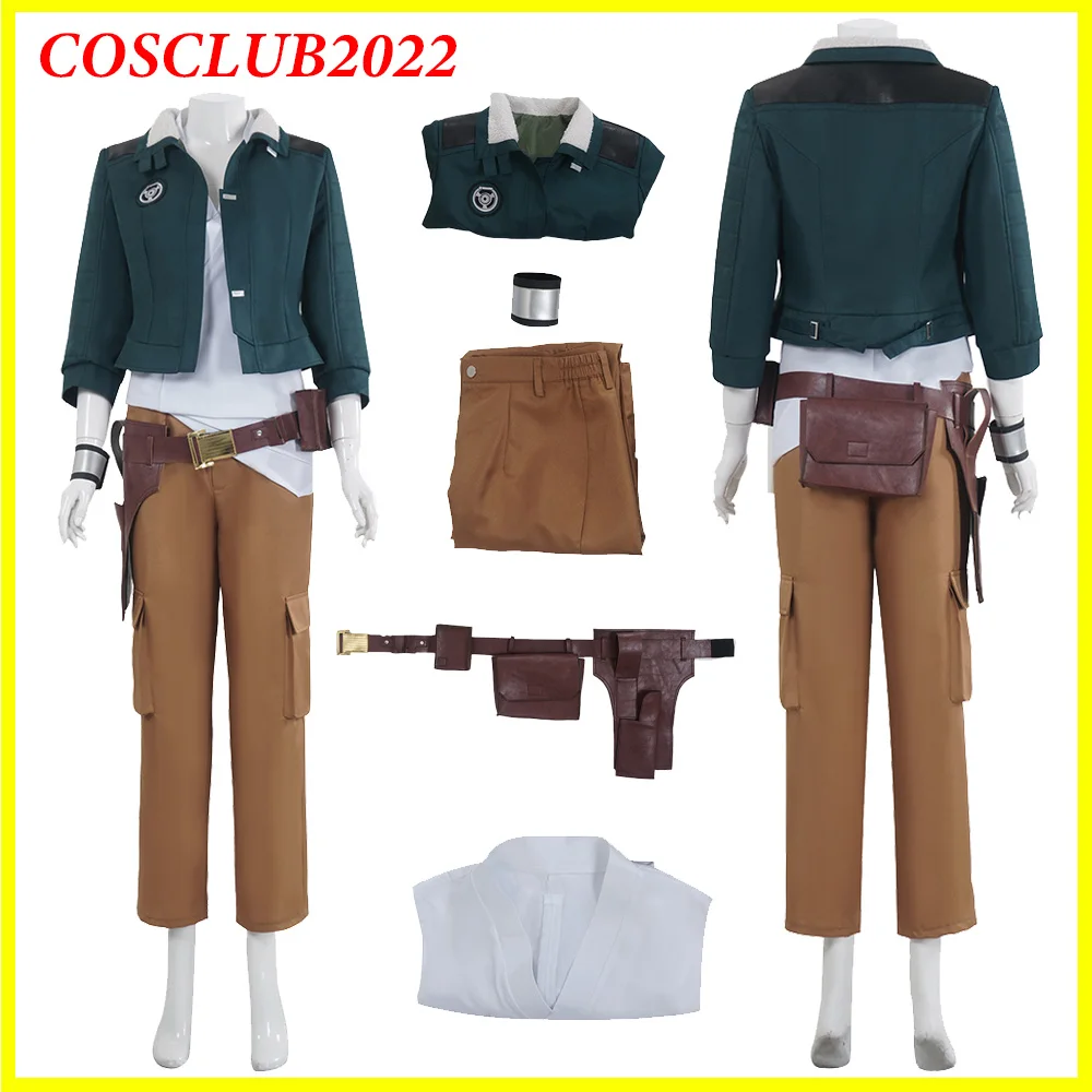 

Kay Vess Cosplay Costume Movie Space Battle Roleplay Shirt Coat Pants Waistbag Clothing Women Adult Halloween Fantasy Party Suit