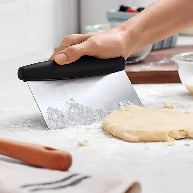 Bench Scraper Kitchen Food Scraper Square Bread Dough Cutter With Scale Pastry Cutter Tool Baking Tool For Bakers Cooking Pizza