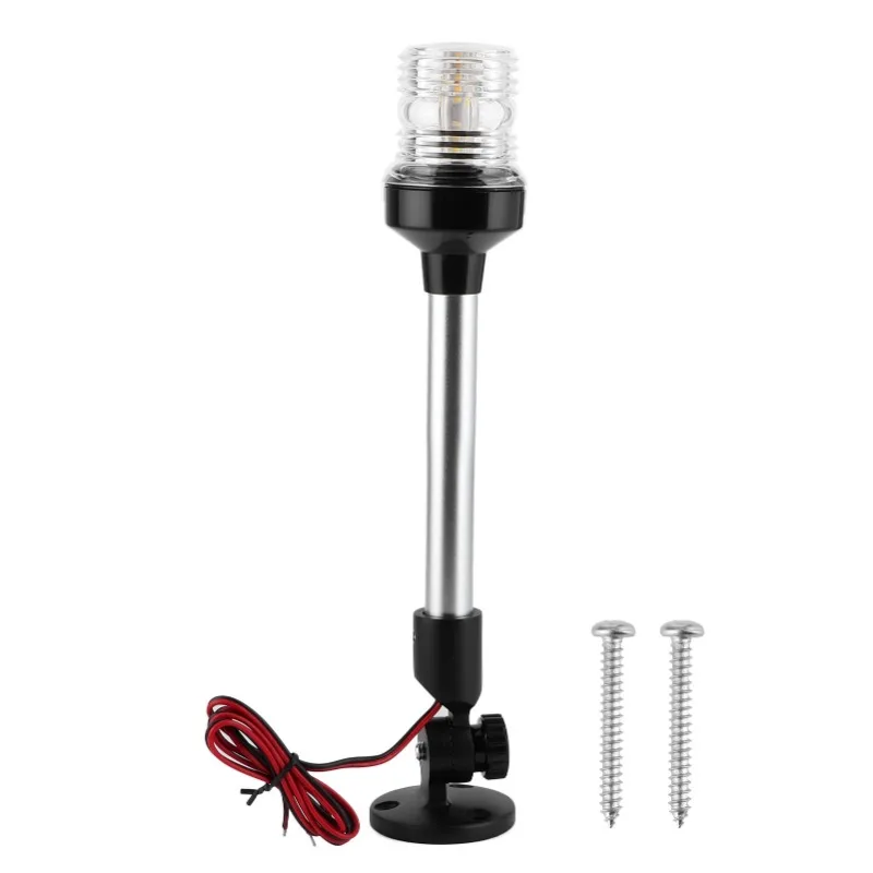 

Marine Adjustable LED Anchor Light - 12in Size, 360° Round All-Around Signal Bulb, Foldable Waterproof, Fit 12V/24V Sailing Boat
