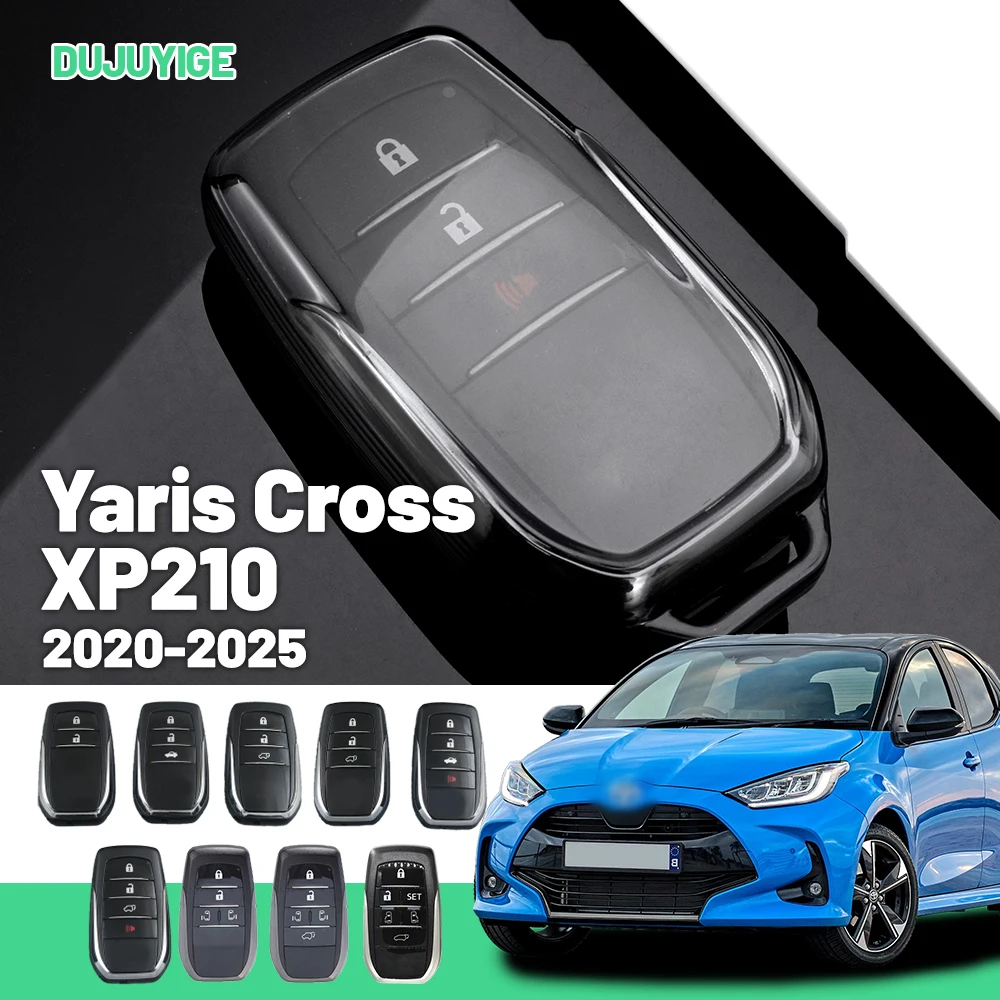 Clear TPU Car Key Case For Toyota Yaris Cross XP210 2020-2026 Key Fob Cover Protector Shell Auto Accessories 2021 2022 2023 2024