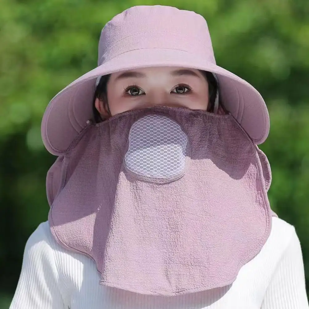 Women Screen Hat Fishing Shading Neck Windproof Picking Covering Photography Face Shawl Tea Hiking Breath S7q5