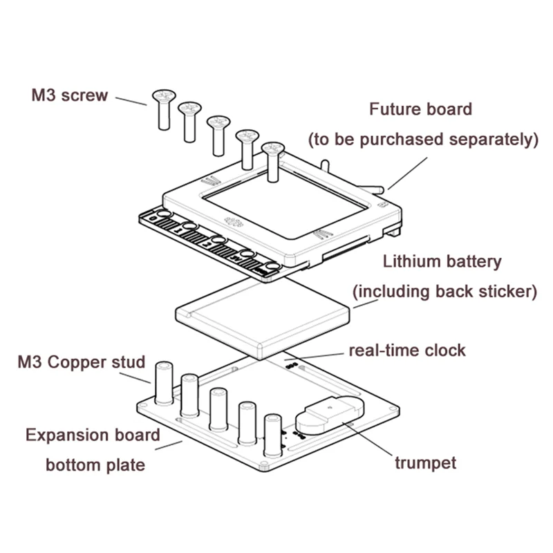 B47C 1Set K-Watch For Micro: Bit Expansion Board K-Watch Module Watch Python Editor (بيج)