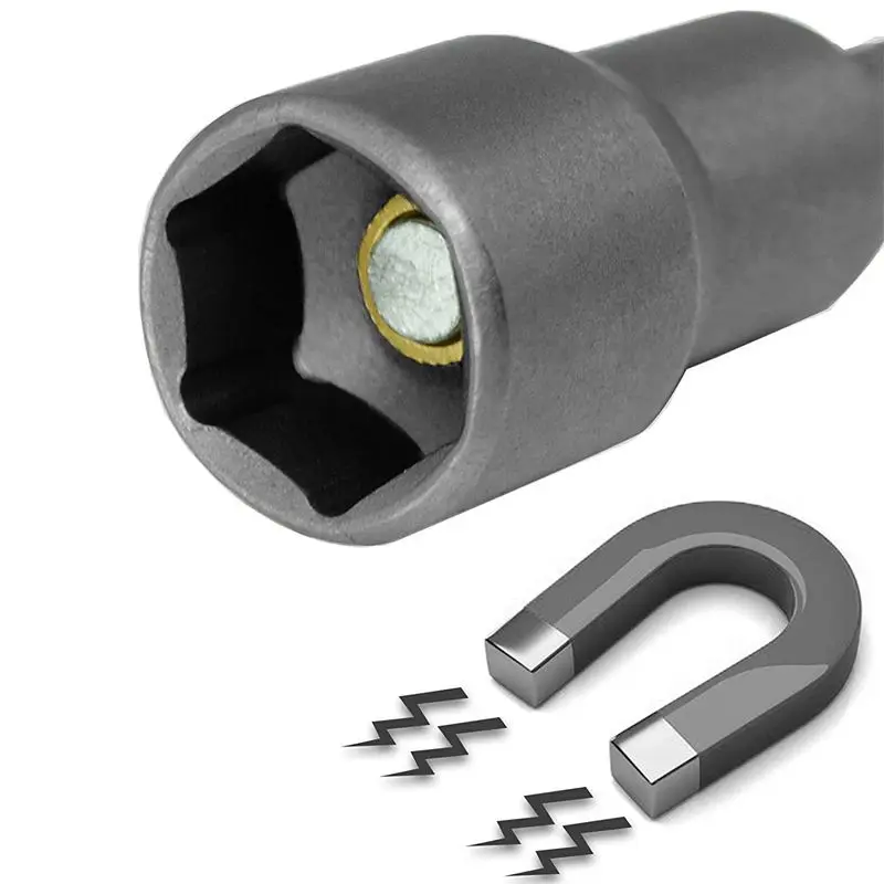 ABRE-8Pcs Juego de taladros de tuerca magnética hexagonal de 1/4 pulgadas, brocas de impacto métricas, adaptador de 6 a 13Mm