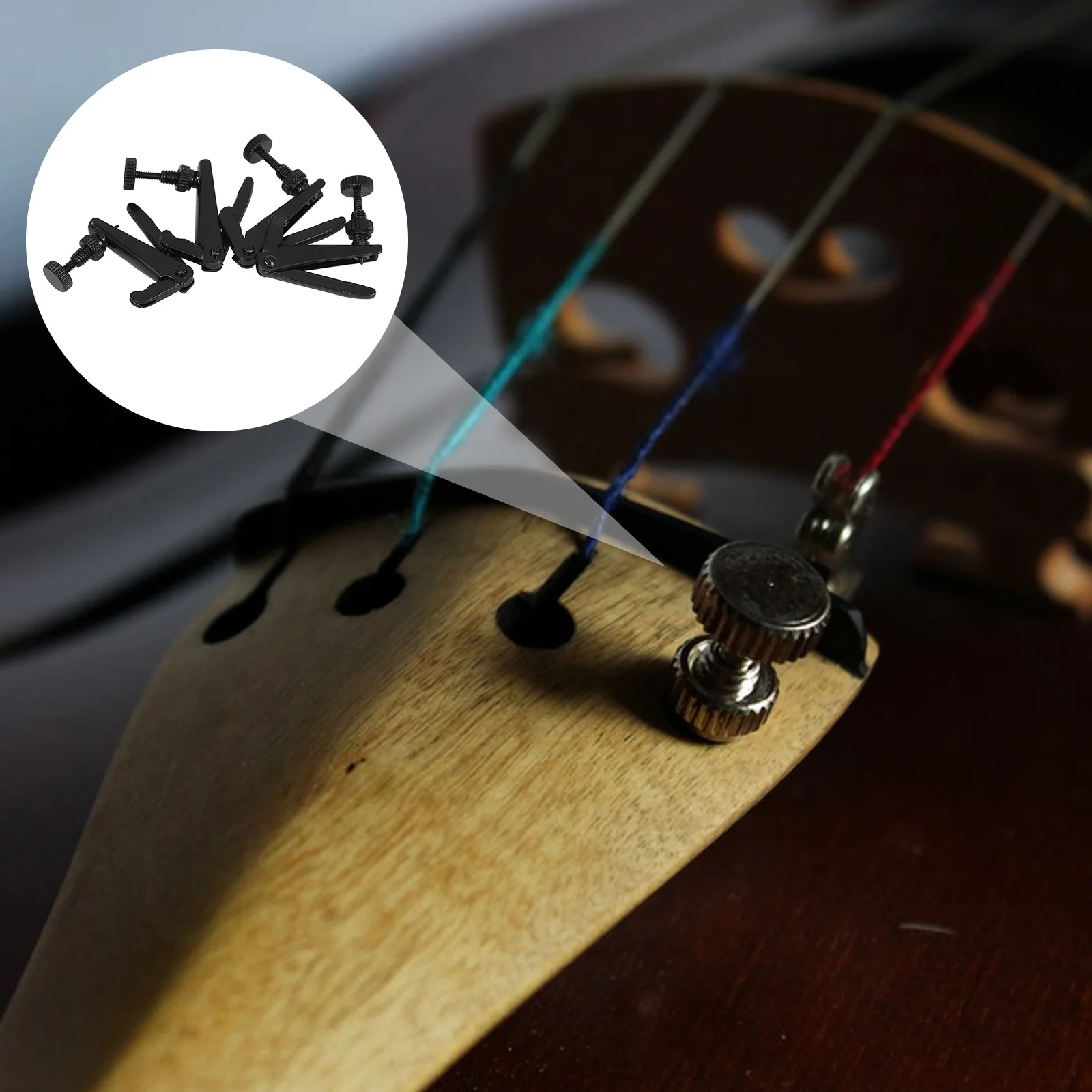 

4pcs Brass Violin 3/4-4/4 Sensitive String Adjuster For Violinists Premium Tuning Parts Durable Easy Install