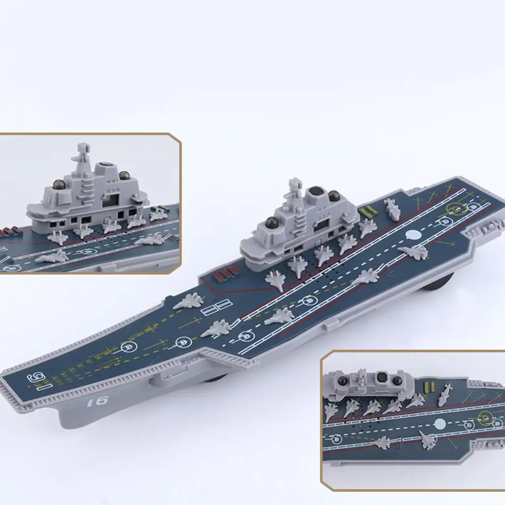 Aircraft Carrier Ship Model Kit Plastic 1/48 Scale with Light and Sound Function for Navy Battle Toy Display