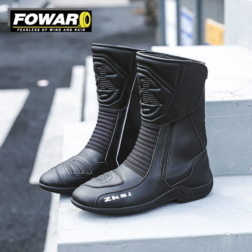 Comfortable Men Motorcycle Shoes Waterproof Botas Moto Bombre Non-slip Motorboats Biker Boots Fall Prevention Racing Boots