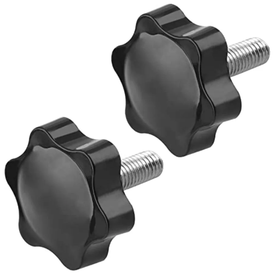 

Thread Star Knob 2Pcs, Plastic Hex Shaped Clamping Knob Handle Hand Tightening Screw for Umbrella Base Replacement
