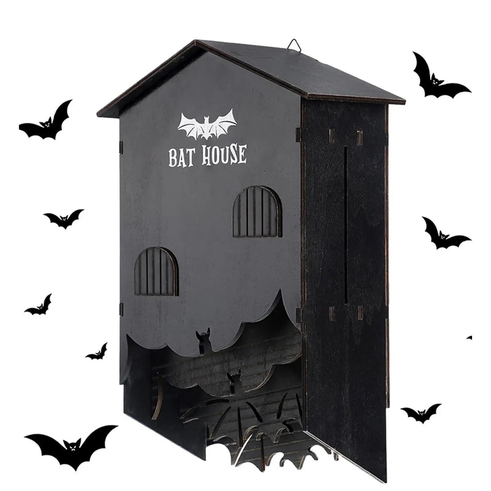 Wooden Bats House Three Chamber Bats Box Stable Decoration Professional Wall Hanging for Garden Land and Roost Yard Outdoor