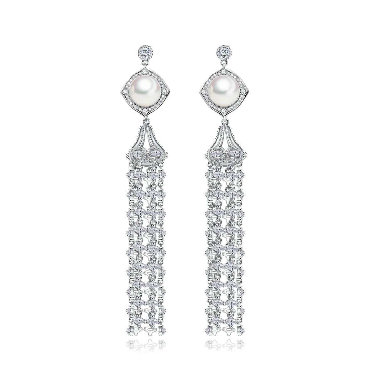 

FXLRY Long Tassel Earrings Vintage Pearl Bridal Banquet Court Style Earrings for Women