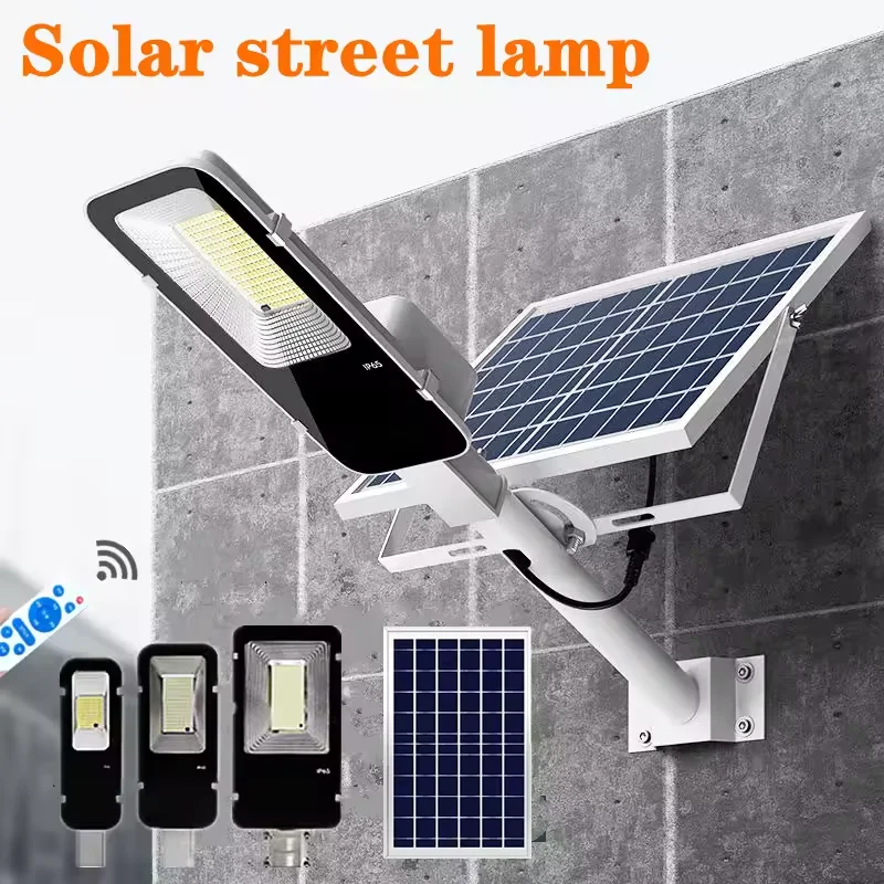 Image of 300W Hochleistungs-Solar-Straßenleuchte für den Außenbereich, 6000mAh, IP65 wasserdicht, automatische Dämmerungs- bis Morgendämmerungssteuerung, für Garage, Garten, Straße