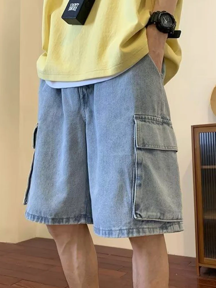 Cargo Denim Shorts Women Loose Streetwear Vintage Summer Mujer Harajuku Aesthetic Cool Fashion Unisex Female All-match Simple