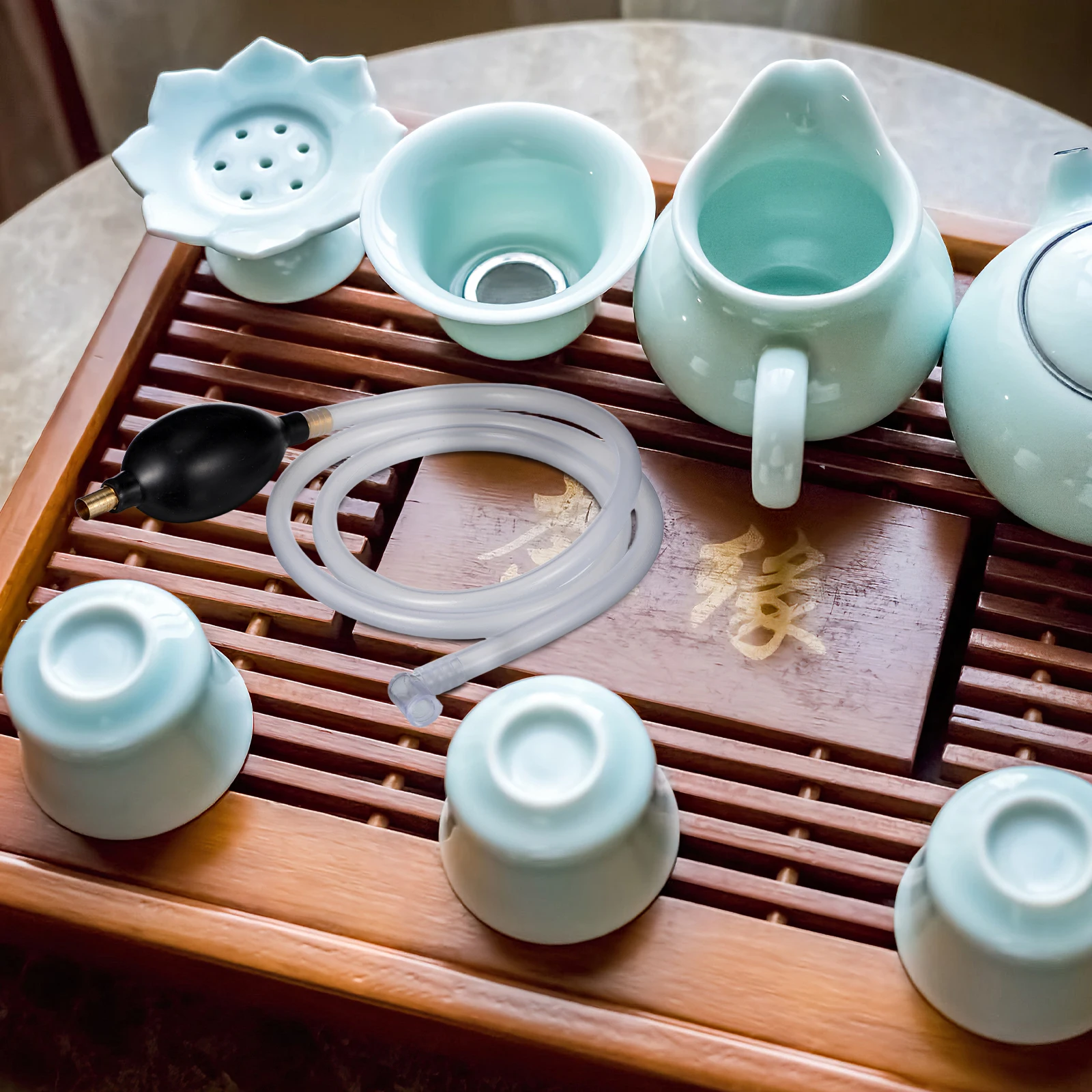 

Silicone Copper Drainage Ball Φ8+Bend+0.8m Tube for Tea Tray Flexible Drain Hose Plastic Material Heat Resistance No