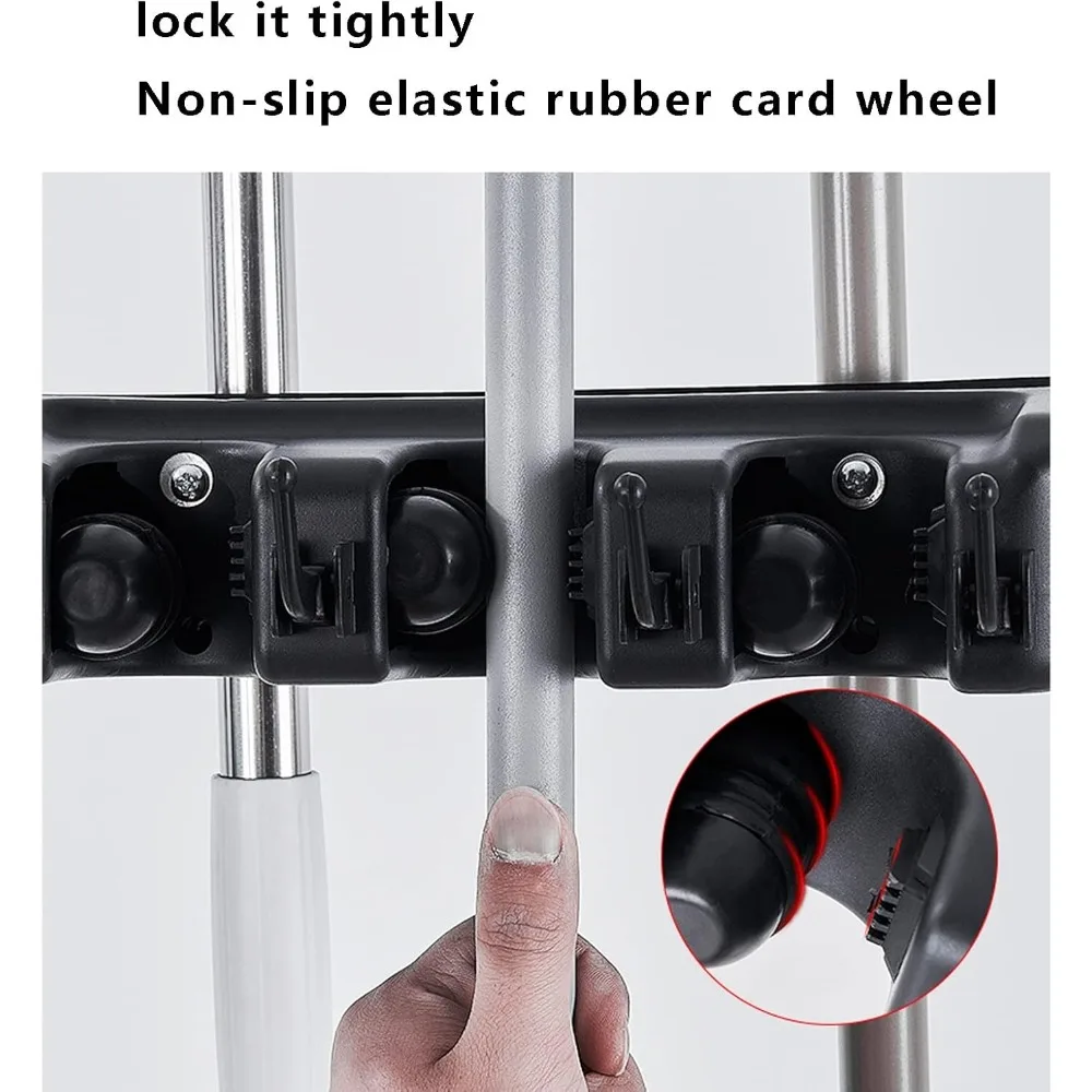 حامل ممسحة ومكنسة مثبت على الأرض للمماسح المبللة، وعربة تخزين أدوات التنظيف المحمولة #4