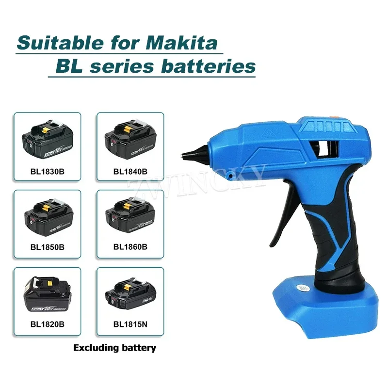 Imagem -04 - Pistola de Cola Quente Elétrica Portátil Ferramenta de Reparo Faça Você Mesmo para Milwaukee Dewalt Makita 18v Bateria de Íon-lítio Pistola de ar Quente para Soldagem