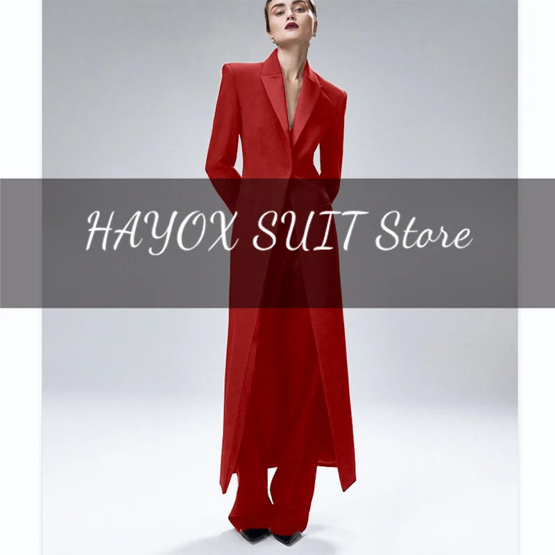 Women's Suit 2-Piece Elegant And Fashionable Women's Suit Jacket Suit Slim Business Formal Wedding One-Button Long Coat XS-XXXL