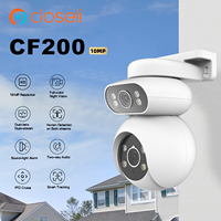 Closeli CF200 10MP Outdoor 5+5MP Security Camera WiFi Surveillance Pet Detection Dual Screen Camera Night Vision Auto Tracking