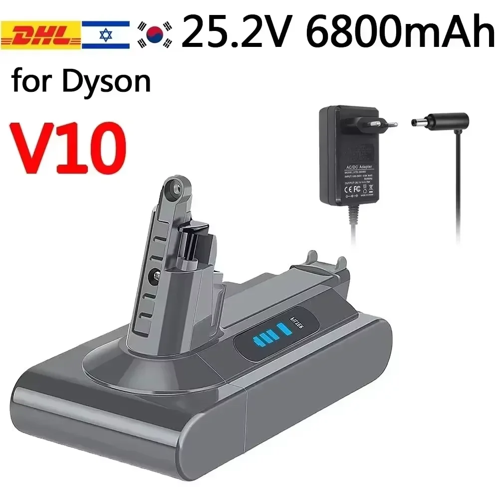 

For Dyson SV12 25.2V 6800mAh 100Wh Replacement battery for Dyson V10 battery V10 Absolute Fluffy cyclone V10 Battery charger