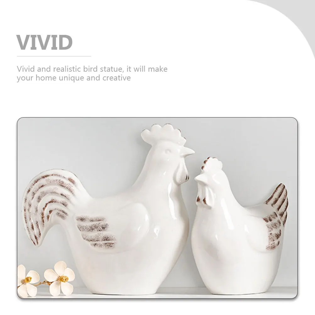 

Ceramic Rooster Ornament Desktop Decor Creative Sculpture Living Room Garden Decorative Statue Unique Home Adornment
