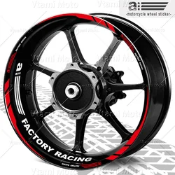 Reflective Motorcycle Wheel Sticker Rim Decals 17 Inch For Aprilia RS 457 Tuono 660 1100 RSV4 RS 1100 125 GPR 150 250 Shiver 750
