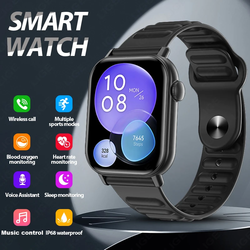 

LIGE Smart Watch Sports Mode Wireless Calling Waterproof 1.83 Inch Screen Music Control women men Smartwatch For Android And IOS