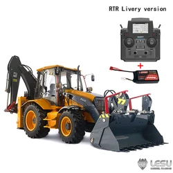 LESU 1/14 AOUE BL71 Construction Machinery Backhoe Loader RC Hydraulic Metal Model RTR Light and Sound System GLKU RC MODEL