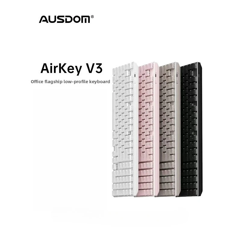AUSDOM Ultra-thin AirkeV3 Low Profile Mechanical Keyboard Wireless Bluetooth Quiet Silent Long Battery Life Office Keyboard