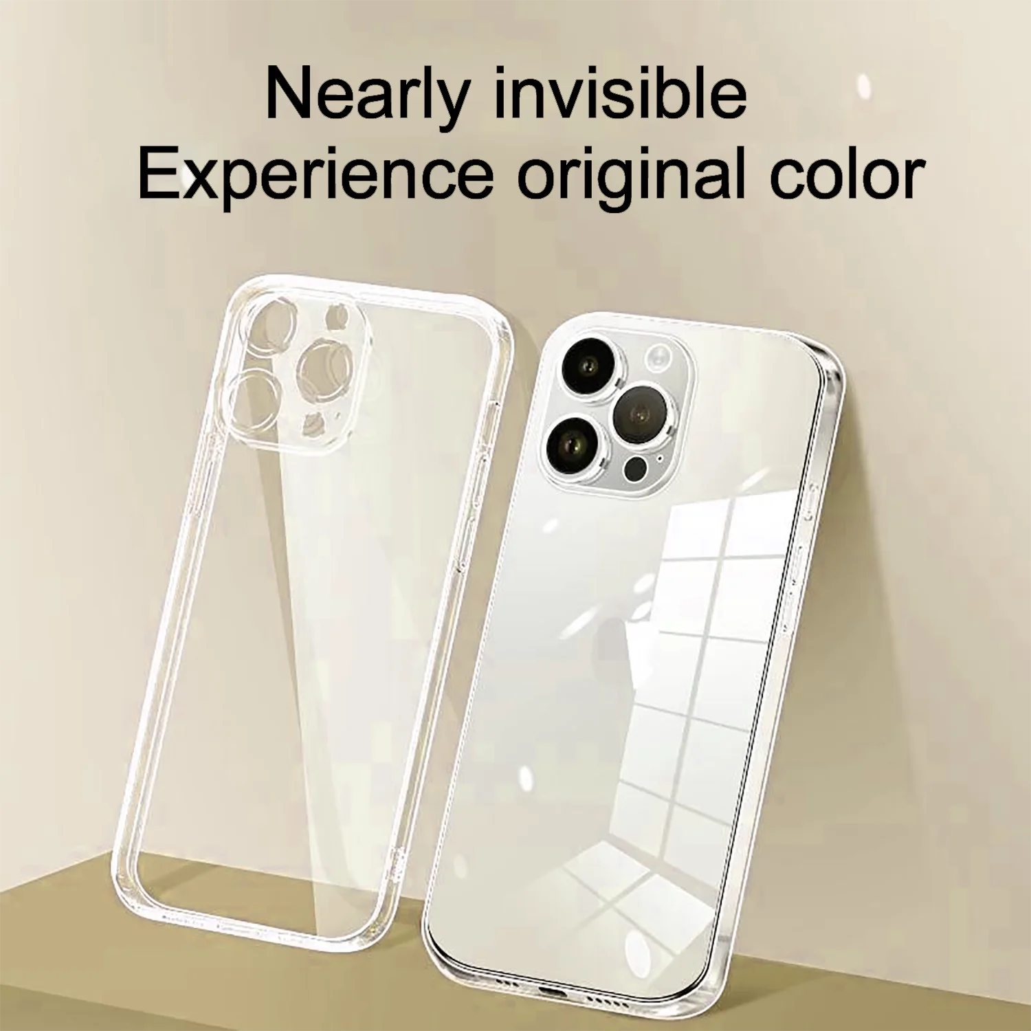 Capa protetora de silicone ultra fino transparente, estojo cristalino macio, adequado para iPhone 14, 12, 13, 15, 11 Pro, X, XS Max, 8, 7 Plus