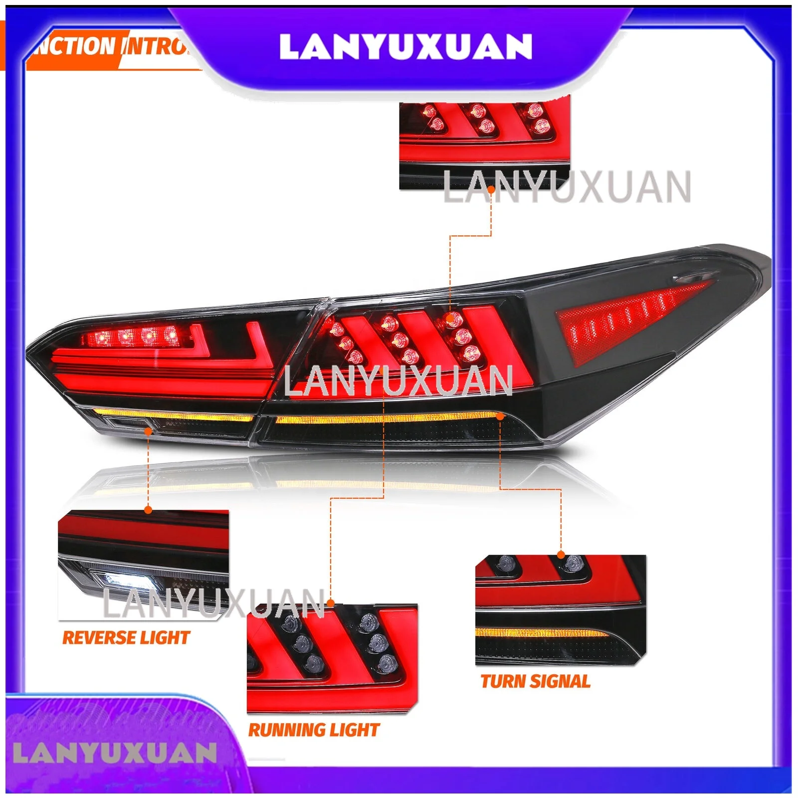 2026 Auto Part Car LED Lamp Tail Lights for Toyota Camry 2018 2024 8th Gen SE LE XSE XLE TRD Dynamic Turn Signal DRL Brake Assem
