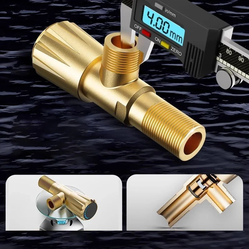 All-copper Angle Valve, Universal Hot And Cold Water-saving Valve, Household Water Heater Toilet Switch, Extended Type