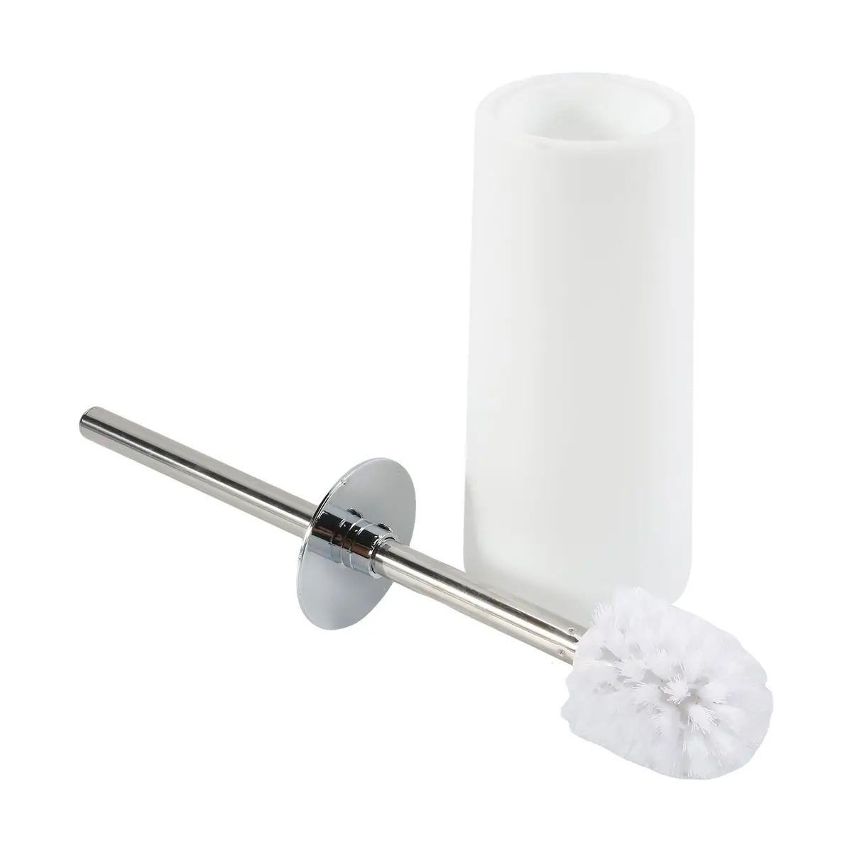 ✼Toilet Brush and Holder, 2 Pack Toilet Brush with 304 Stainless Steel Long Handle, Toilet Bowl Brush White